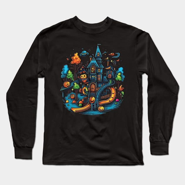 Playground Halloween Long Sleeve T-Shirt by JH Mart